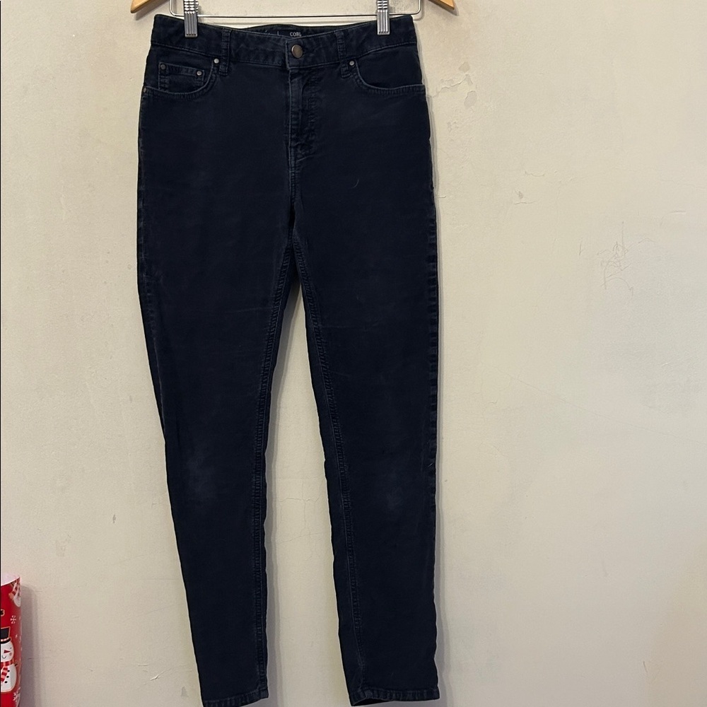 Boden slim straight corduroy blue pants Size 4 EUC
